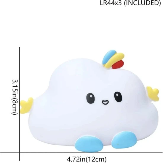 Coupon ⭐ Babycure Nachtlamp Klein | LED Wolkje | Batterijen Inbegrepen | Uniek Kraam Cadeau! ???? - Afbeelding 4