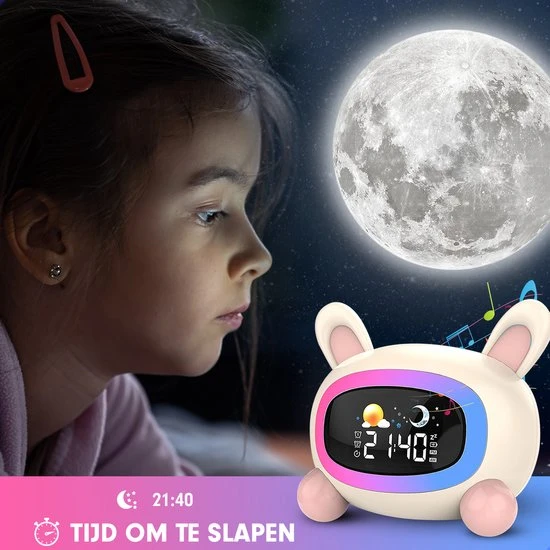 Korting ✨ Westhome Slaaptrainer Voor Kinderen - Kinderwekker Met Nachtlampje - Konijn ???? - Afbeelding 2