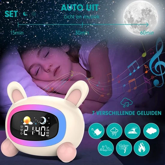 Korting ✨ Westhome Slaaptrainer Voor Kinderen - Kinderwekker Met Nachtlampje - Konijn ???? - Afbeelding 8