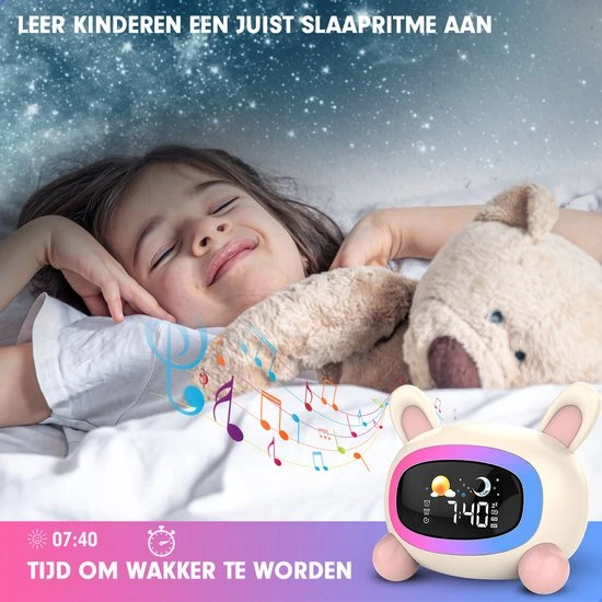 Korting ✨ Westhome Slaaptrainer Voor Kinderen - Kinderwekker Met Nachtlampje - Konijn ???? - Afbeelding 9