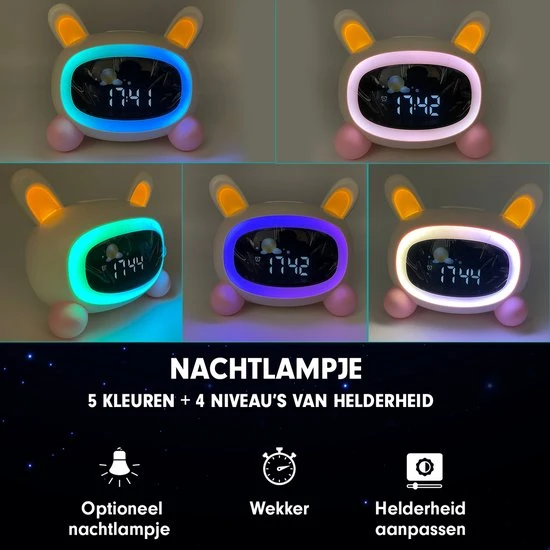 Korting ✨ Westhome Slaaptrainer Voor Kinderen - Kinderwekker Met Nachtlampje - Konijn ???? - Afbeelding 10