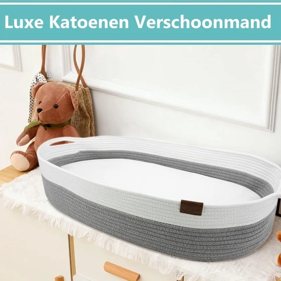 Korting ⭐ ADSafety - Luxe Verschoonmand - Incl. Matras En 2 Hoezen - Aankleedkussen - Mozes Mand - Babykamer - Commode - Babyshower - Grijs ????