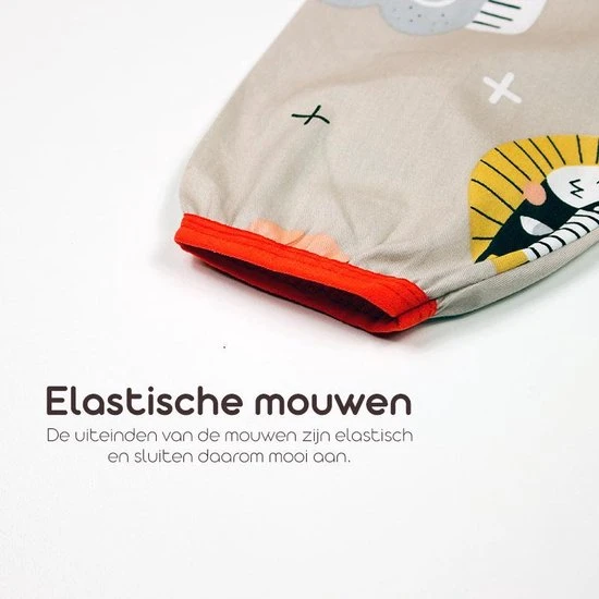 Goedkoopste ???? Kinderschort 'Zoo' Lange Mouwen - Slab Met Mouwen - Slabbetje Little Hippo - Waterafstotend - Knutselen - Kliederschort - 12-36 Maanden ???? - Afbeelding 3