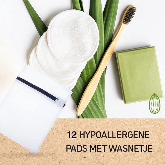 Kopen ❤️ Nutty Green Hypoallergeen Bamboe Zoogcompressen - 12 Stuks ???? - Afbeelding 2