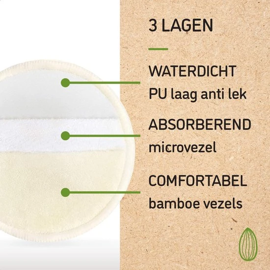 Kopen ❤️ Nutty Green Hypoallergeen Bamboe Zoogcompressen - 12 Stuks ???? - Afbeelding 7