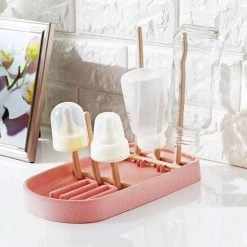 Hete verkoop ???? Ever Home Baby Flessenrek - Afdruiprek - Flessendroogrek Baby - Babyflessen - Roze ????