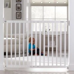 Hete verkoop ✨ Lindam - Uitschuifbaar Veiligheidshek - Hout - Wit ????