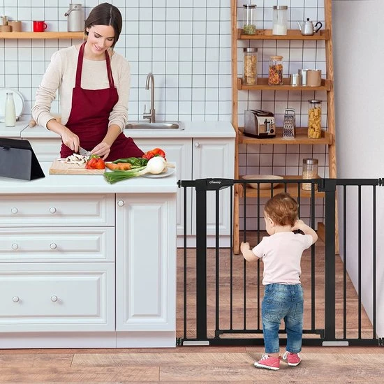 Goedkoop ???? Comomy Traphekje - Traphek Zonder Boren- 75-103cm Veiligheidshek - Veiligheidshekje - Voor Baby S, Kinderen, Peuters & Huisdieren - Zwart ???? - Afbeelding 4