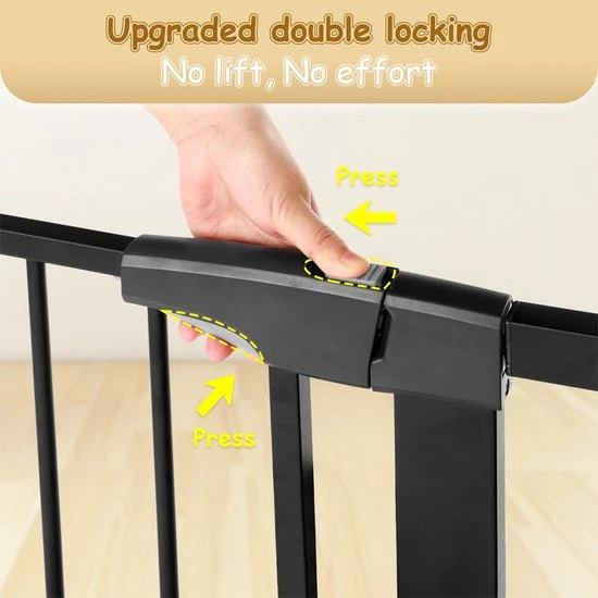 Goedkoop ???? Comomy Traphekje - Traphek Zonder Boren- 75-103cm Veiligheidshek - Veiligheidshekje - Voor Baby S, Kinderen, Peuters & Huisdieren - Zwart ???? - Afbeelding 5