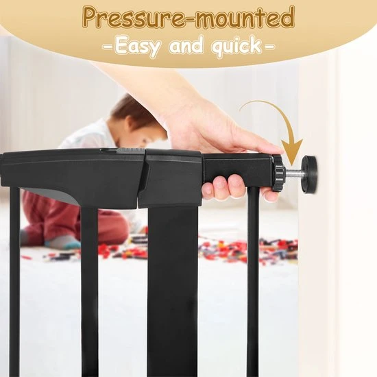 Goedkoop ???? Comomy Traphekje - Traphek Zonder Boren- 75-103cm Veiligheidshek - Veiligheidshekje - Voor Baby S, Kinderen, Peuters & Huisdieren - Zwart ???? - Afbeelding 6