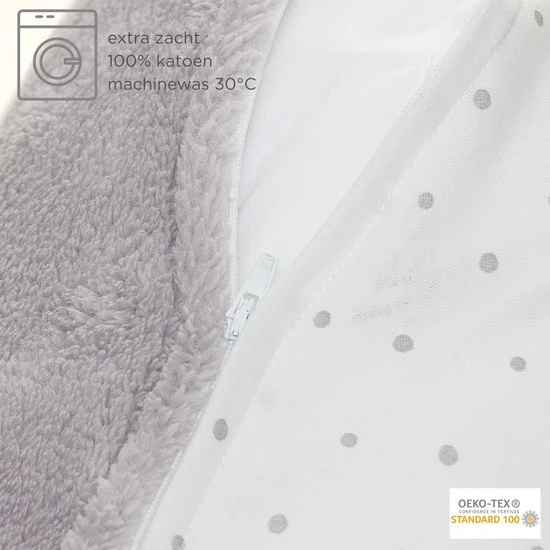 Groothandel ???? Snoozzz Voedingskussen Zwangerschapskussen Zijslaapkussen - Met Extra Zachte Afneembare Hoes - 185 Cm - Dots Met Zachte Teddy ???? - Afbeelding 2