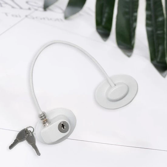 Korting ⌛ Famyo Deur - Raam Beveiliging Met Sterke 3M Tape & Reservesleutel - Wit Kast Lade Koelkast Slot - Baby Beveiliging -- Kinderslot Kinderbeveiliging - Raam Veiligheid ???? - Afbeelding 2