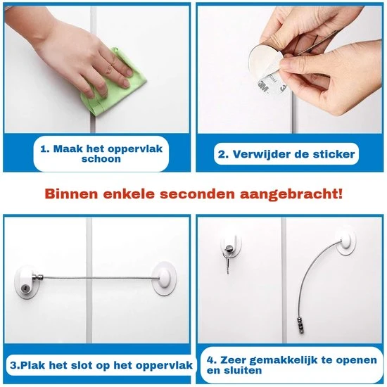 Korting ⌛ Famyo Deur - Raam Beveiliging Met Sterke 3M Tape & Reservesleutel - Wit Kast Lade Koelkast Slot - Baby Beveiliging -- Kinderslot Kinderbeveiliging - Raam Veiligheid ???? - Afbeelding 9