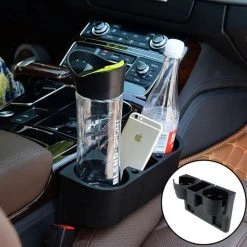 Goedkoopste ???? Decopatent Autostoel Organizer - Voor Tussen Auto Stoel / Console - Bekerhouder & Telefoonhouder - Opbergvakken - Auto Organiser ????