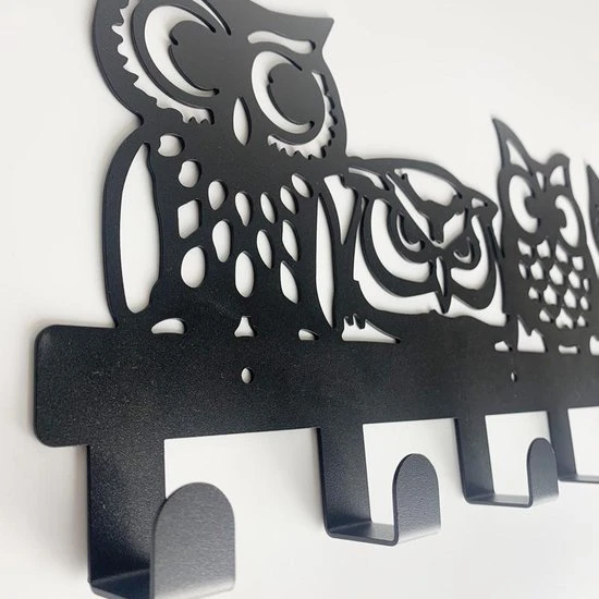 Gloednieuw ???? Kidswall GSMNed Design Kinderkapstok Uil - Kinderkapstok Haakjes - Babykamer Kapstokken - Babykamer - 6 Haken – Design Kapstokken - Inclusief Bevestigingsmateriaal – Wandkapstok - Babykameraccessoires - Kinderkamer Haakjes - Zwart - Modern ???? - Afbeelding 4