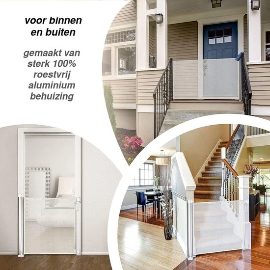 Coupon ✔️ Rudolphy - Oprolbaar Traphekje - Veiligheidshekje - Luxe Aluminium - Wit ???? - Afbeelding 7