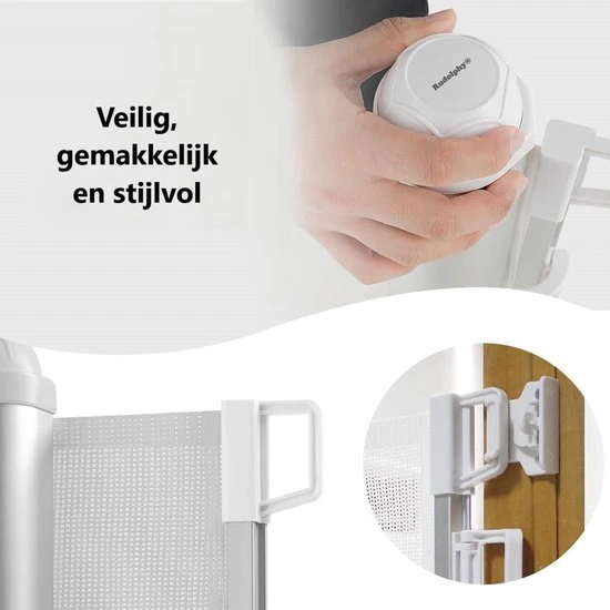 Coupon ✔️ Rudolphy - Oprolbaar Traphekje - Veiligheidshekje - Luxe Aluminium - Wit ???? - Afbeelding 9