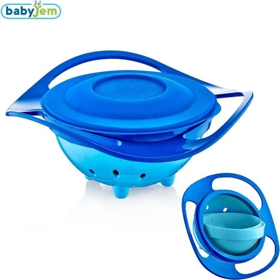 Nieuw ???? Baby Jem Eetbakje 360 Graden - Baby Kommetje - Baby Kom - Anti Knoei Bakje - Blauw ⭐ - Afbeelding 8