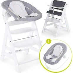 Coupon ❤️ Hauck Alpha Plus Kinderstoel - Newborn Set - Wit / Grijs ????