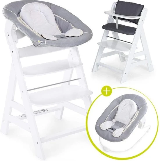 Coupon ❤️ Hauck Alpha Plus Kinderstoel - Newborn Set - Wit / Grijs ????