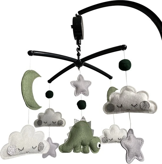 Beste deal ???? Merkloos Muziekmobiel / Boxmobiel Zwart Dino Groen Voor Box / Park β