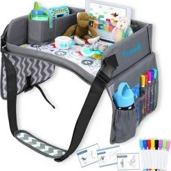 Promo ???? TravX Reistafel Met Tablethouder - Opvouwbaar - Speeltafel - Tekentafel - Inclusief Whiteboardmarkers En Tekeningen - Black Friday 2022 ????