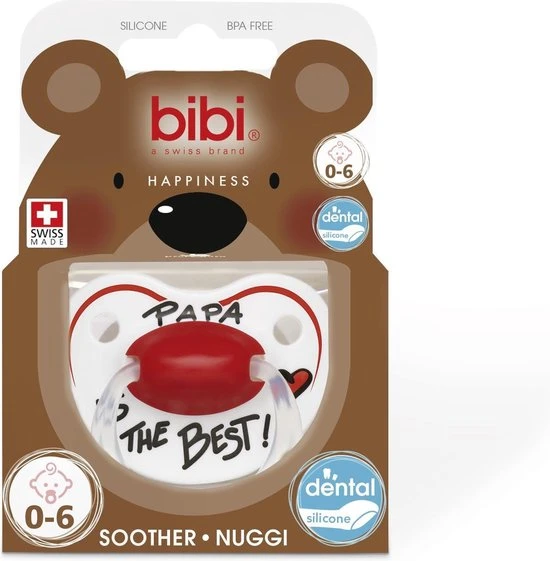 Korting ???? Bibi Happiness Fopspeen Papa 0-6 Mnd ✔️