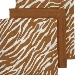 Aanbiedingen ???? Meyco Zebra Hydrofiele Doeken - 3-pack - Camel - 70x70cm ????