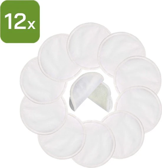 Kopen ❤️ Nutty Green Hypoallergeen Bamboe Zoogcompressen - 12 Stuks ????