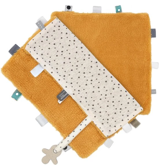 Beste Pirce ???? Snoozebaby Sweet Dreaming - Knuffeldoekje - Met Veel Labeltjes - Biedt Rust En Comfort - Oekotex Materiaal - 25x25cm - Oker Bumblebee ????