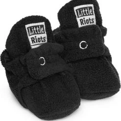Top 10 ✨ Little Riots - Babyslofjes - Fleece Original - Zwart - Slofjes Voor Je Baby, Dreumes En Peuter Voor Jongens En Meisjes - 3-6 Maanden (10cm) - Schoenmaat 16-17 ⌛