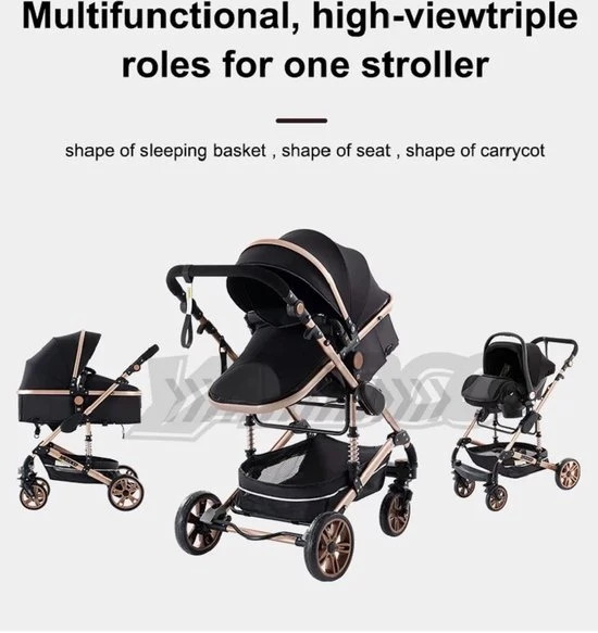 Promo ???? Merkloos Luxe Multi-functionele 3 In 1 Wandelwagen - Babywagen - Kwalitatieve Buggy - Opklapbare Kinderwagen - Licht En Flexibel ???? - Afbeelding 16
