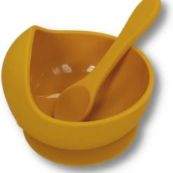 Beste Verkoop ✔️ Kids Cultures | Baby Servies | Baby Bordje Met Zuignap Inclusief Lepel | Kinderbord | Oker ❤️