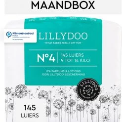 Coupon ⭐ LILLYDOO Luiers - Maat 4 (9-14 Kg) - 145 Stuks - Maandbox ????