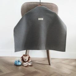 Promo ???? Moments Borstvoedingsdoek Premium, Donkergrijs, OEKO- TEX, Ademend, Luxe Voedingsdoek, Borstvoedingsschort, Wafel, Stijlvolle Doek, ????