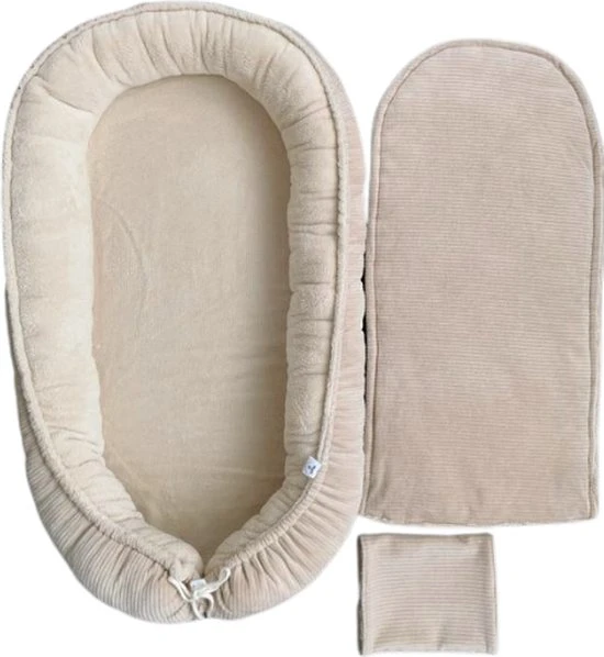 Coupon ???? Bimbi Baby Musthaves Bimbi Babynestje - Beige Rib Bamboe - 87x50 Cm - Los Matrasje - Oeko-Tex Gecertificeerde Stoffen ???? - Afbeelding 3