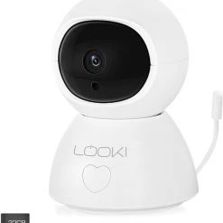 Korting ✨ Looki Slimme Babyfoon FHD - WiFi & App - Temperatuursensor & Slaapliedjes - Camera Beveiliging - Beveiligingscamera Binnen - Draadloos ????
