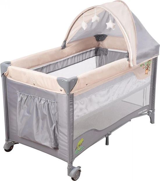 Korting ???? Moby-System Moby System Campingbedje - Reisbedje Baby - Met Matras Commode Bodemverhoger En Klamboe - Inklapbare Box ???? - Afbeelding 2