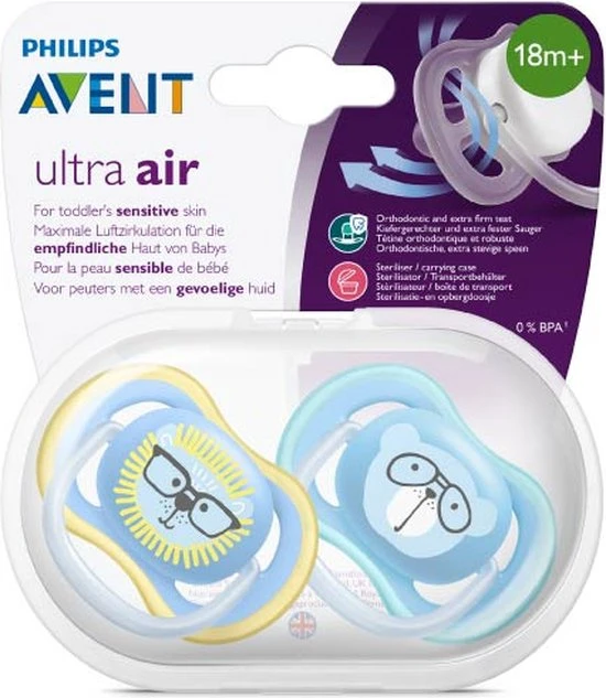 Beste Pirce ???? Philips Avent Ultra Air Fopspeen Blauw Leeuw/beer 18m+ ???? - Afbeelding 12