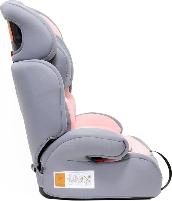 Beste Pirce ???? Blij'r Ivo - Autostoel - Klasse 1,2,3 - Geschikt Voor 9-36 Kg - Met Extra Vulling En 5 Puntsgordel - Roze/Grijs ???? - Afbeelding 3
