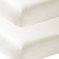 Goedkoopste ???? Meyco Jersey Hoeslaken Ledikant - 2-pack - Offwhite - 60x120cm ????