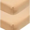 Goedkoopste ???? Meyco Jersey Hoeslaken Wieg - 2-pack - Warm Sand - 40x80/90cm ????
