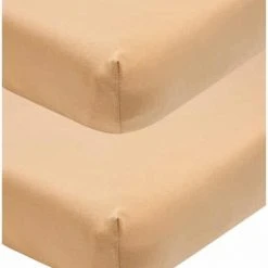 Goedkoopste ???? Meyco Jersey Hoeslaken Wieg - 2-pack - Warm Sand - 40x80/90cm ????
