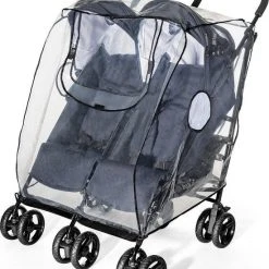 Nieuw ???? Reer - Regenhoes Tweelingwagen - Regenscherm Voor Dubbele Buggy En Kinderwagen - Hoes Voor Duo Buggy, Duowagen, Duo Kinderwagen - RainCover Twin ❤️