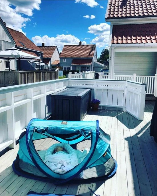 Kopen ???? Deryan Peuter Luxe Campingbedje Inclusief Zelfopblaasbare Matras - Ocean ⭐ - Afbeelding 9