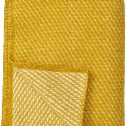 Nieuw ⭐ Klippan Yllefabrik Klippan 100% Eco-wollen Wiegdeken - Velvet Geel- Warm-zacht-65x90cm ✨