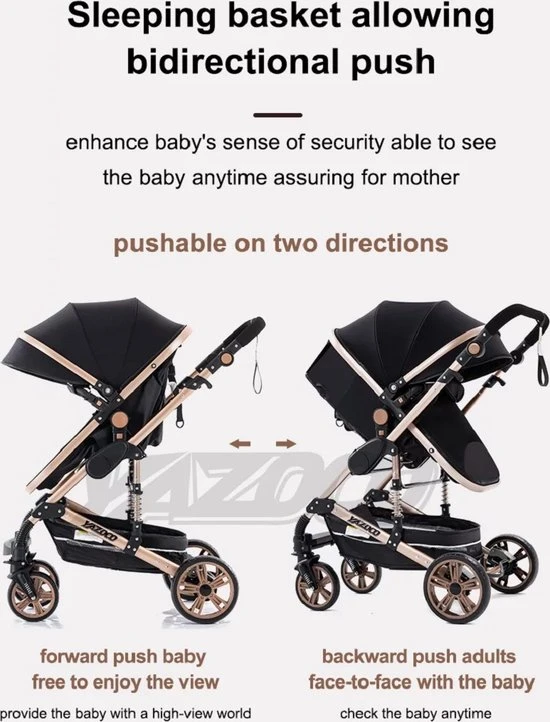 Promo ???? Merkloos Luxe Multi-functionele 3 In 1 Wandelwagen - Babywagen - Kwalitatieve Buggy - Opklapbare Kinderwagen - Licht En Flexibel ???? - Afbeelding 12