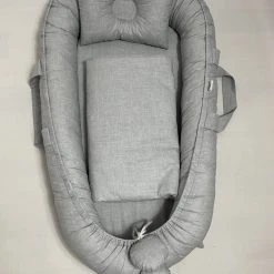 Goedkoop ✔️ Bébélunes Stone Grey - Babynest Dekentje - Wiegdekentje - Grijs - 75x85cm ❤️