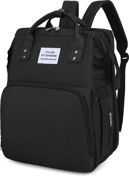 Korting ???? Faseras Multifunctionele Luiertas - Incl. Babybed & Verschoningsmatje - Isolatie - Met USB - 3-in-1 Verzorgingstas - Zwart ???? - Afbeelding 3