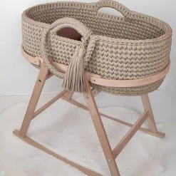 Nieuw ???? Byfame Babysara ByFame Mozesmand - Beige - Babymand - Handgemaakt - 100% Katoen - Incl. Matras ????